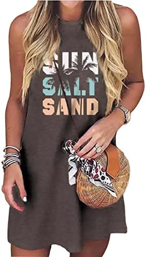 Coconut Tree Tank Mini Dress for Women – Summer Beach Vacation Dress