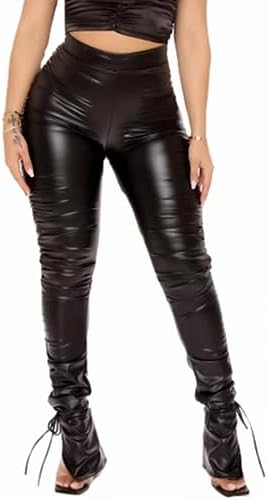 Get the Ultimate Style with Leather Flare Pants!